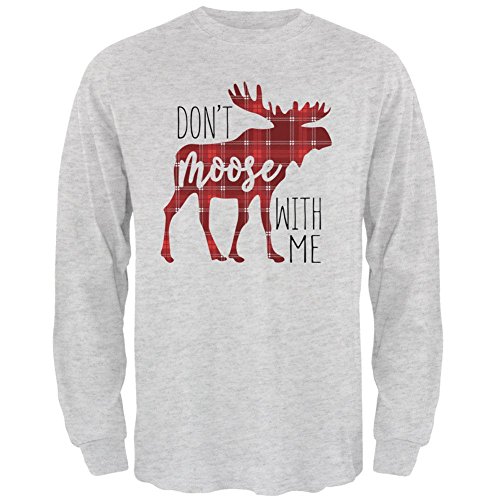 Product Cover Autumn Don't Moose with Me Mens Long Sleeve T Shirt Light Heather Grey X-LG