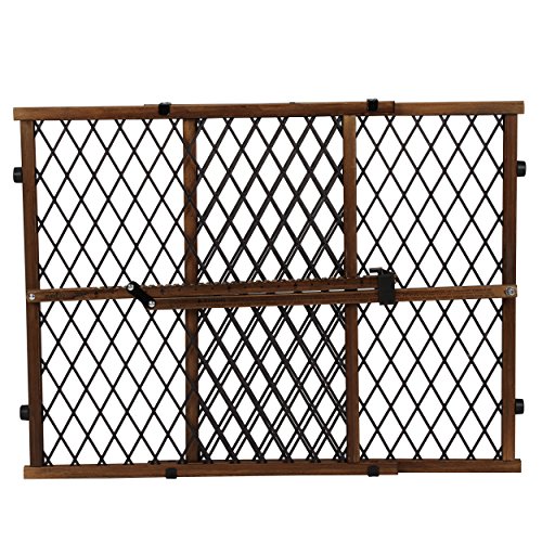 Product Cover Evenflo Position and Lock Farmhouse Pressure Mount Gate, Dark Wood
