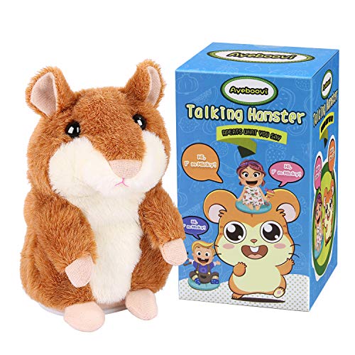Product Cover Ayeboovi Toys for Kids Talking Hamster Repeats What You Say Educational Talking Toy Repeating Hamster Toy Gift for Boys and Girls ... (Brown)