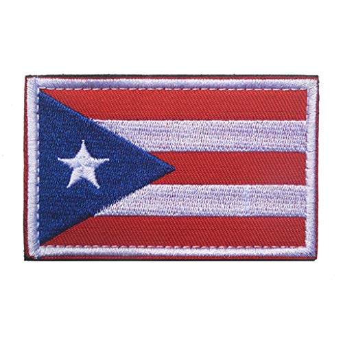 Product Cover ShowPlus Puerto Rico Flag Patch Military Embroidered Tactical Patches Morale Shoulder Applique