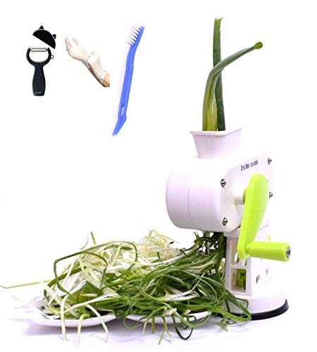 Product Cover Hoho com Peeler kitchaide chopper Ultra Sharp Cylinders Green Onion Slicer Kitchen Vegetable Cutter (White)/ vegetable Peeler/Cleaning brush/Latex Gloves