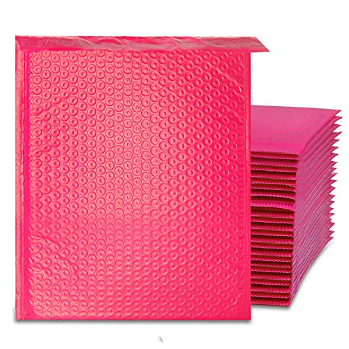 Product Cover Oknuu Bubble Mailer Envelopes - #2 8.5 x 12-inch - 100 Count Hot Pink Bubble Mailers for Shipping - Self-Sealing Bubble-Lined Envelops for Fragile Shipping - Weather-Resistant Padded Envelopes