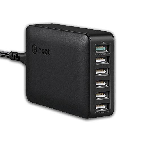 Product Cover noot products USB Charger 60W Desktop Multi Port USB Charging Station 6 Port Fast Quick Charge 3.0 Compatible for iPhone 11(Pro,Max) Xs/XR/X/8/7/6/Plus,iPad,Galaxy S10/S10e/S9/S8/S7/Note 9/8