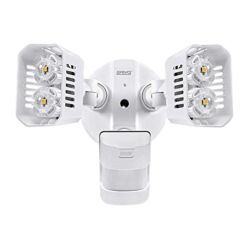 Product Cover SANSI LED Security Lights, 18W (150Watt Incandescent Equiv.) Motion Sensor Lights, 1800lm 5000K Daylight Waterproof Outdoor Floodlights with Adjustable Dual-Head, White