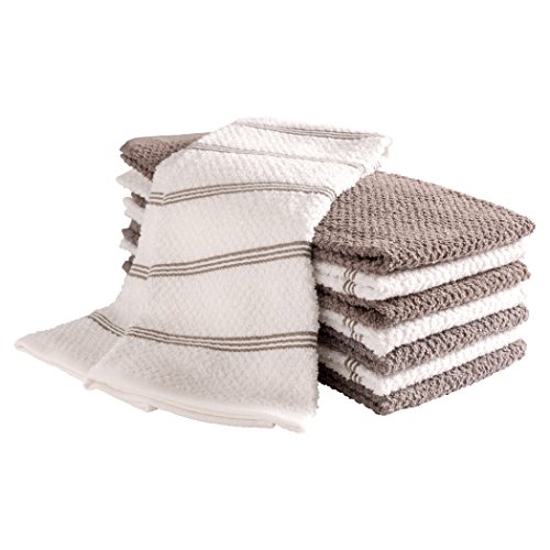 Product Cover KAF Home Pantry Piedmont Terry Kitchen Towels | Set of 8, 16 x 26 inch, Absorbent Terry Cloth Dish Towels, Hand Towels, Tea Towels | Perfect for Kitchen Spills, Cooking, and Messes - Dark Gray
