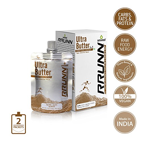 Product Cover Unived RRUNN Ultra Butter, Portable Energy Peanut Butter & Cashew Butter Squeeze Packs, Keto Friendly, Fat based Fuel, 4 Servings Pack