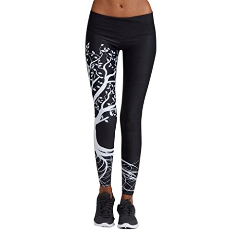 Product Cover Women Leggings, Gillberry Women Sports Trousers Athletic Gym Workout Fitness Yoga Leggings Pants (S, Black)