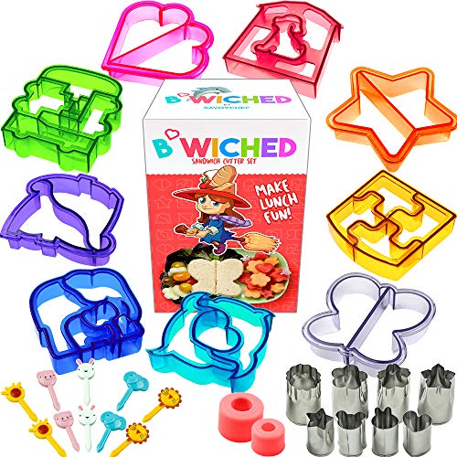 Product Cover 29pc Sandwich Cutter Set for Kids of All Ages - Turn Vegetables, Fruits, Cheese, and Cookie Into Fun Bites - Add to Bento Box and Lunch Box - Toddlers Boys and Girls - Easy to Use