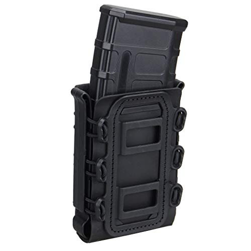 Product Cover IDOGEAR 5.56mm 7.62mm Tactical Magazine Pouch Airsoft Hunting Shooting Molle Fastmag Soft Shell Mag Carrier Bag (Black)