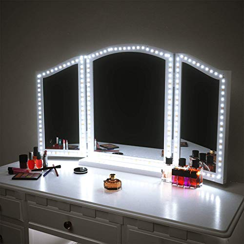 Product Cover LED Vanity Mirror Lights for Makeup Dressing Table Vanity Set 13ft Flexible LED Light Strip Kit 6000K Daylight White with Dimmer and Power Supply, DIY Mirror, Mirror not Included