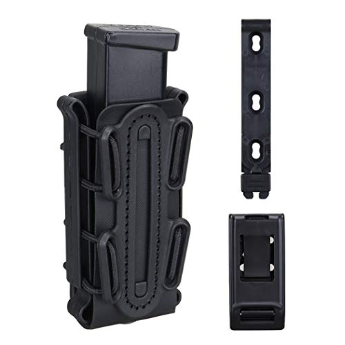 Product Cover IDOGEAR 9mm Pistol Magazine Pouch Tactical Fastmag Soft Shell Mag Carrier Hunting Airsoft Gear (Black)