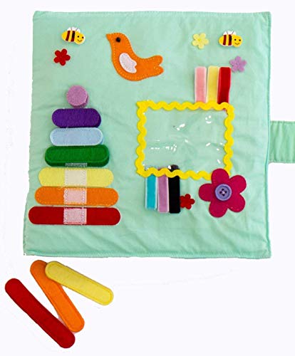 Product Cover LoveLnE Play with Quiet Book, Montessori Basic Skill, Educational Toy, Toddler Activity Book, Busy Book, Toy Book