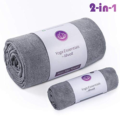 Product Cover LEVOIT Yoga Mat Towel, Hot Yoga Non-Slip Microfiber Mat Towel, Hand Towel, 2 in 1 Set, Super Soft Sweat Absorbent Fast Dry, Ideal for Pilates, Bikram, Sports, Workout & More