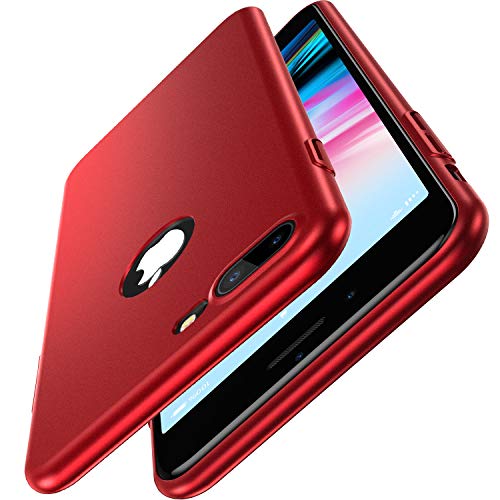 Product Cover CASEKOO iPhone 8 Plus Case Slim Fit Ultra Thin Case Hard Sleek Protective [Scratch Resistant] Matte Finish Great Grip Cover Compatible with iPhone 8 Plus [Shell Series]-Lava Red