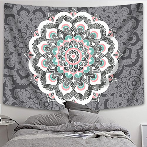 Product Cover Sunm Boutique Tapestry Wall Hanging Indian Mandala Tapestry Bohemian Tapestry Hippie Tapestry Psychedelic Tapestry Wall Decor Dorm Decor(Colorful,59.1
