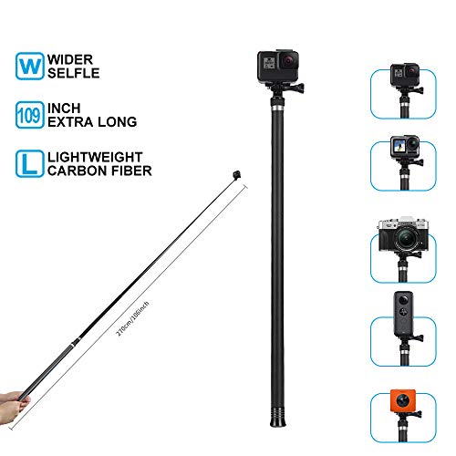 Product Cover TELESIN Ultra Long Selfie Stick for GoPro Hero 7 Hero 6 Hero 5 Black （2018）, Hero 4 3+ Session, DJI OSMO ACTION Camera, Extendable at 3 Lengths 22