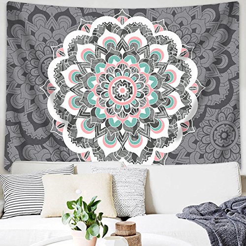 Product Cover Sunm Boutique Tapestry Wall Hanging Indian Mandala Tapestry Bohemian Tapestry Hippie Tapestry Psychedelic Tapestry Wall Decor Dorm Decor(Colorful,51.2