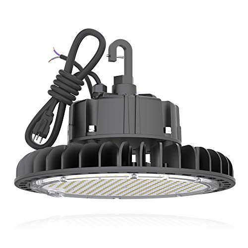 Product Cover HYPERLITE 5000K LED UFO High Bay Lights 100W Coollight 14,000lm 1-10V Dimmable 5' Cable with 110V Plug Hanging Hook Safe Rope UL/DLC Approved for Barn Workshop Warehouse Residential