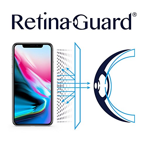 Product Cover RetinaGuard iPhone Xs, iPhone X Anti Blue Light Screen Protector (Transparent), SGS and Intertek Tested, Blocks Excessive Harmful Blue Light, Reduce Eye Fatigue and Eye Strain
