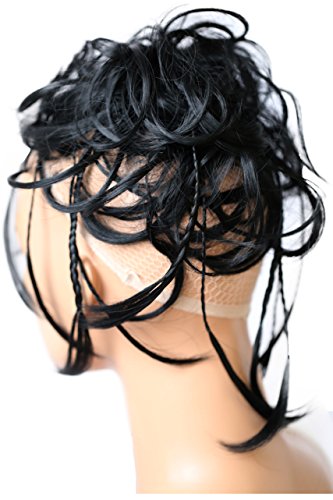 Product Cover PRETTYSHOP Hairpiece Hair Rubber Scrunchie Scrunchy Updos VOLUMINOUS Wavy Messy Bun black # 1 G1D