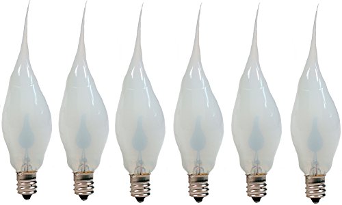 Product Cover Creative Hobbies Silicone Dipped Flickering Flame Bulb, Country Style, Electric Candle Lamp Chandelier Light Bulbs, 3 Watt, Individually Boxed, Pack of 6 Bulbs