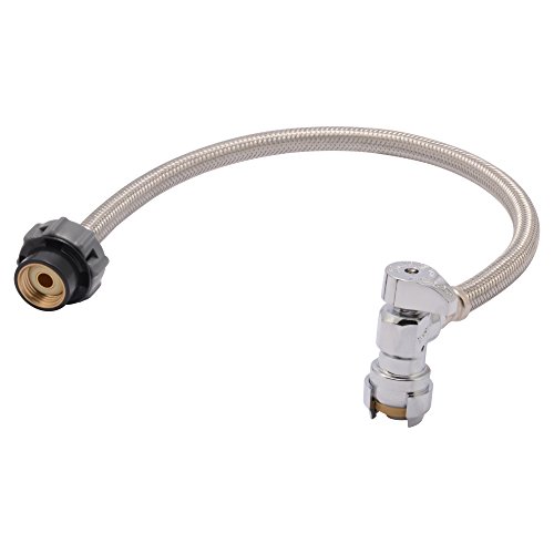 Product Cover SharkBite 24657A Faucet Connector Hose, 1/2 inch x 1/2 inch x 20 inch NPSM, Braided Stainless Steel, Water Valve Shut Off, Push-to-Connect, PEX, Copper, CPVC, PE-RT