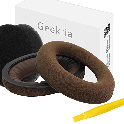 Product Cover Geekria Earpads for HD598, HD598SE, HD598CS, HD515, HD555, HD595, HD518 Headphones Replacement Ear Pad/Ear Cushion/Ear Cups/Ear Cover/Earpad Repair Parts (Dense Velvet Brown)