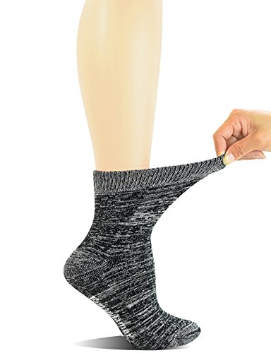 Product Cover Yomandamor Women's 3 Pairs Bamboo Non-Binding Quarter Thick Warm Winter Socks with Seamless Toe and Full Cushion