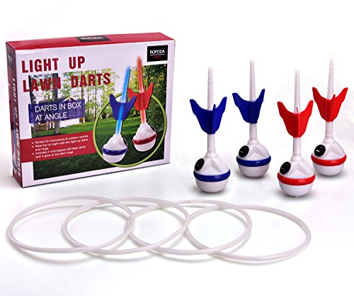 Product Cover ROPODA LED Ring Toss-Lawn Darts Game-Glow in The Dark Game Set-Outdoor Family Game for Backyard, Lawn, Beach and More.