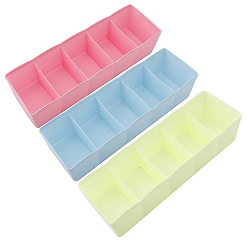 Product Cover Orpio Plastic Drawer Closet Organizer Storage Box for Underwear, Socks, Ties and Lingerie, 26.5x8x6.5cm (Multicolour, VY4PLASTICBOX) - Pack of 4