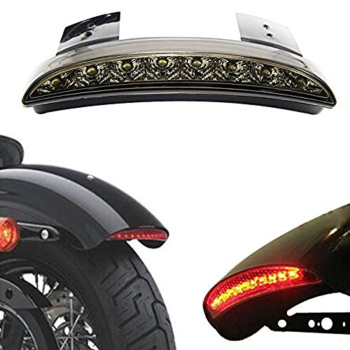 Product Cover ANKIA Motorcycle Chopped Rear Fender Edge LED Brake License Plate Tail Light Stop Running Light Turn Signal Lamp for Harley Sportster XL883N 1200N XL1200V XL1200X (Smoked Black)