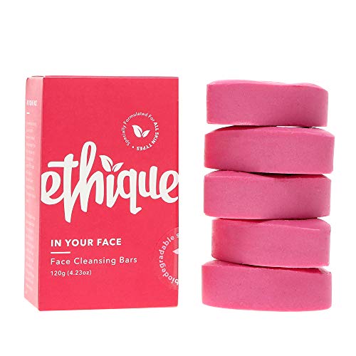 Product Cover Ethique Eco-Friendly Face Cleansing Bar for All Skin Types, In Your Face - Sustainable Facial Cleanser, Acne Wash, Soap Free, Plastic Free, Vegan, Plant Based, 100% Compostable and Zero Waste, 4.23oz