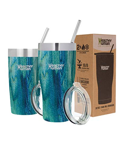 Product Cover Healthy Human Insulated Stainless Steel Tumbler Travel Cruiser Cup with Straw and Lid 32 oz Bora Bora