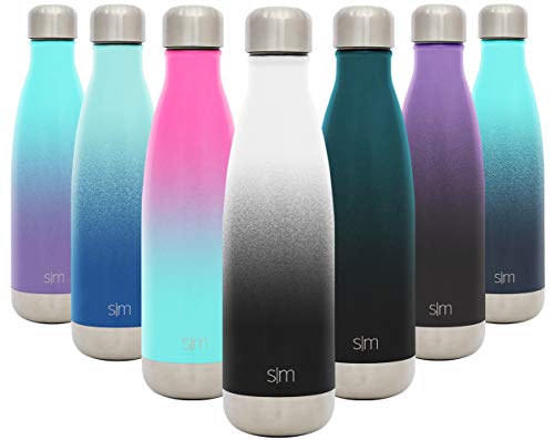 Product Cover Simple Modern 17 Ounce Wave Water Bottle - Stainless Steel Double Wall Vacuum Insulated Reusable Leakproof Ombre: Tuxedo
