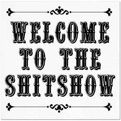 Product Cover Funny Napkins - Welcome to The Shitshow - Boutique Cocktail Napkins, 5