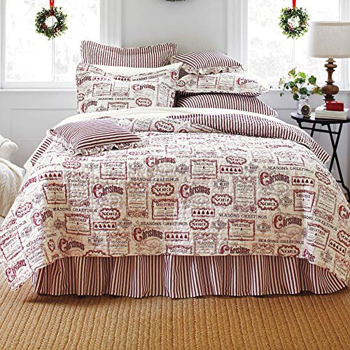 Product Cover BrylaneHome Vintage Christmas 4-Pc. Quilt Set - Full/Queen, Ivory Red