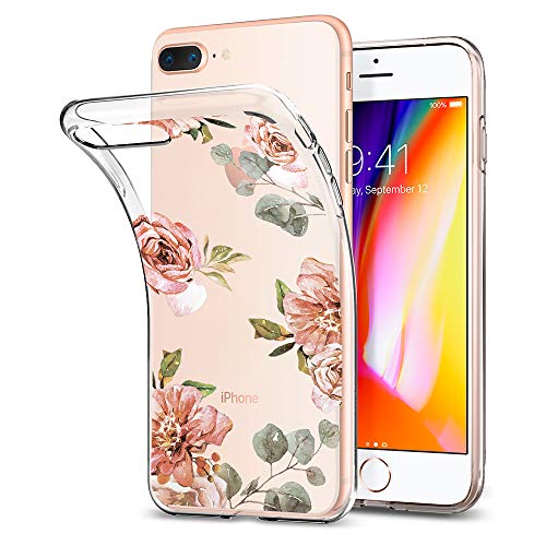 Product Cover Spigen Liquid Crystal Designed for Apple iPhone 8 Plus Case (2017) / Designed for iPhone 7 Plus Case (2016) - Aquarelle Rose