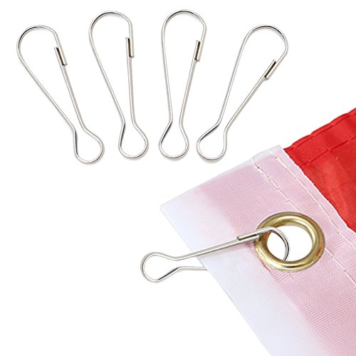 Product Cover Anley Flag Pole Clip Snaps Hook, Stainless Steel Flagpole Accessories - Compatible with Grommeted Flag - Pack of 4
