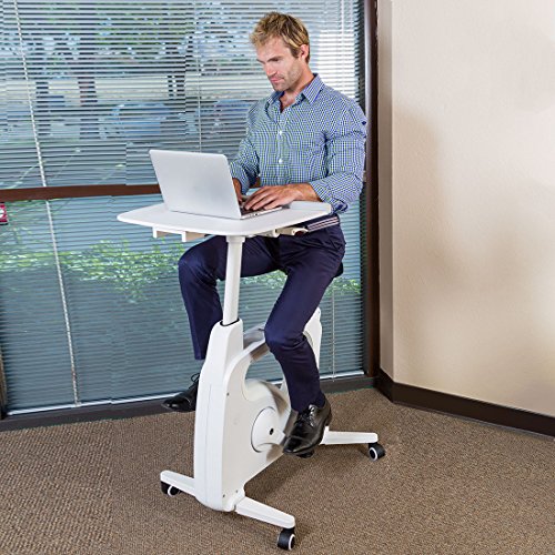 Product Cover FLEXISPOT Desk Bike Stand up Folding Exercise Desk Cycle Height Adjustable Office Desk Stationary Exercise Bike - Deskcise Pro - 2018 CES Innovation Awards Almost Fully Assemble