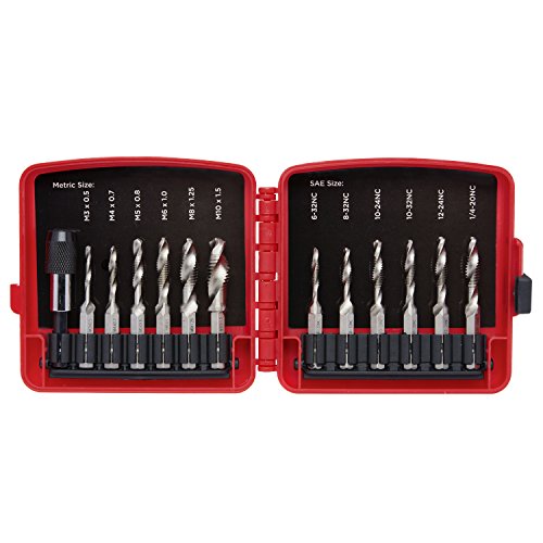 Product Cover Neiko 10059A Combination Drill & Tap Bit Set with Quick Change Adapter, 13Piece | SAE/Metric