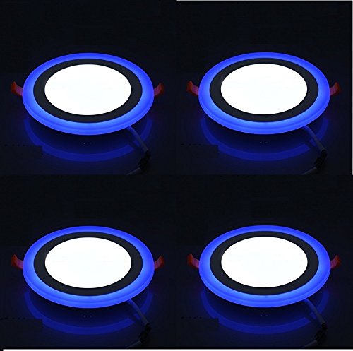 Product Cover Signature Enterprise Double Color LED Panel Round Side 3D Effect Light (Blue,6w) -Pack of 04