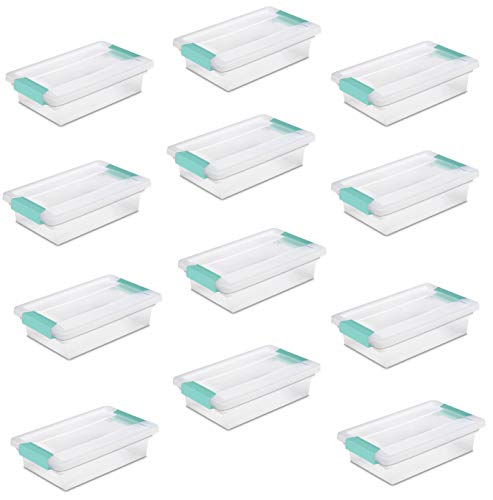 Product Cover Sterilite 19618606 Small Clip Box Clear Storage Tote Container w/Lid (12 Pack)
