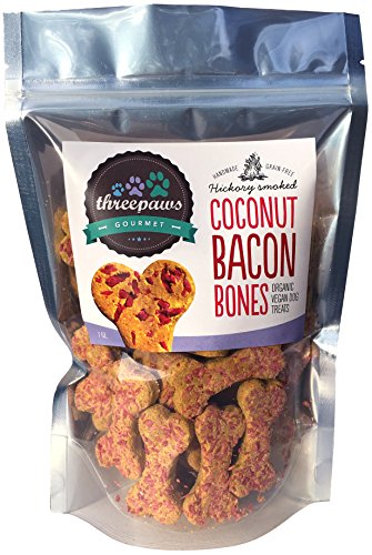Product Cover Coconut Bacon Bones, Hickory Smoked Gourmet Organic and Vegan Dog Treats - Gluten Free, Grain Free...