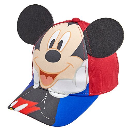 Product Cover Disney Toddler Boys Mickey Mouse Cotton Baseball Cap Age 2-4 Red and Blue