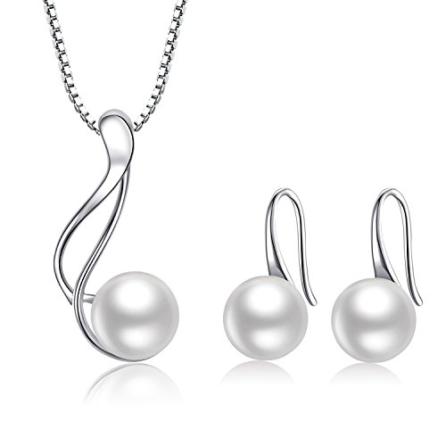 Product Cover OneSight Sterling Silver Freshwater Cultured Pearl Jewelry Necklace Earrings Set for Women