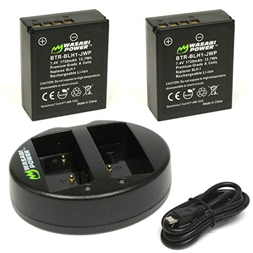 Product Cover Wasabi Power Olympus BLH-1 Replacement (2 Batteries + Dual Charger)