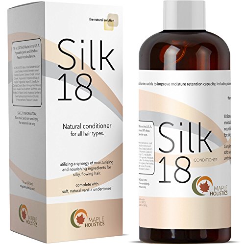 Product Cover Silk18 Natural Conditioner for Women & Men with Dry & Damaged Hair Safe for Color Treated Hair Sulfate Free with Pure Argan Oil Silk Amino Acids Shea Butter Sea Buckthorn Oil Jojoba Oil Keratin