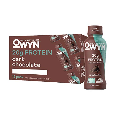Product Cover OWYN, Vegan Protein Shake, Dark Chocolate,12 Fl Oz (Pack of 12), 100-Percent Plant-Based, Dairy-Free, Gluten-Free, Soy-Free, Tree Nut-Free, Egg-Free, Allergy-Free, Vegetarian, Kosher ...