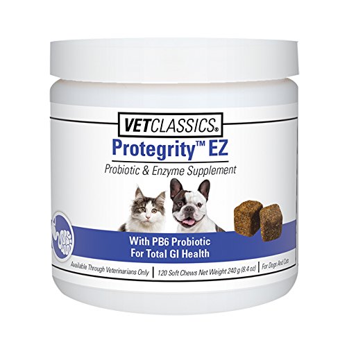 Product Cover Vet Classics Protegrity EZ Probiotic and Enzyme Supplement for Dogs and Cats, 120 Soft Chews