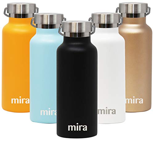 Product Cover MIRA Alpine Stainless Steel Vacuum Insulated Reusable Water Bottle with 2 Lids, Durable Powder Coated Thermos | 17 oz (500 ml) | Matte Black